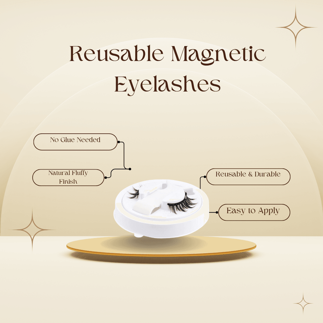 Reusable Magnetic Eyelashes Set Mink Lashes with Tweezers